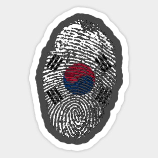 South Korea Flag - KR Fingerprint Flag - South Korean Flag Sticker